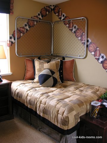 Sports themed headboard