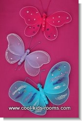 Butterfly removable wall stickers, bedroom decorating idea for girls rooms